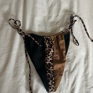 SHEIN Black and Brown Leopard Bikini Bottom
